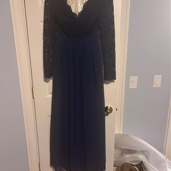 Lulu’s Awaken My Love Lace Maxi Dress - Navy Blue, size XS - Picture 4 of 6